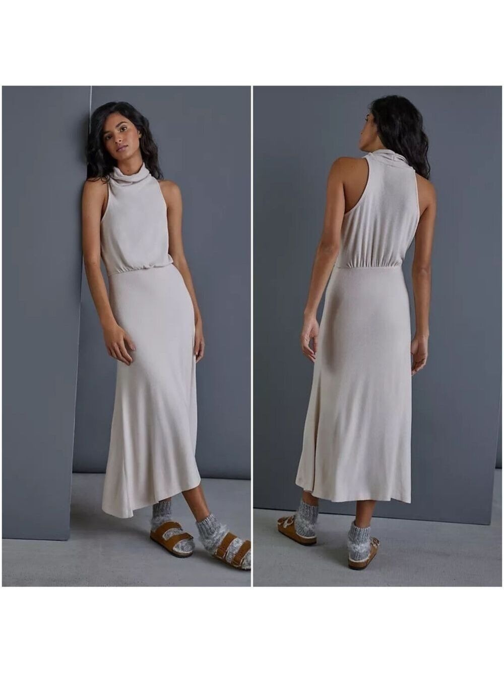 Anthropologie Dress Women’s Size XL Lourdes Cowl collar Knitted Maxi Dress - Picture 3 of 16